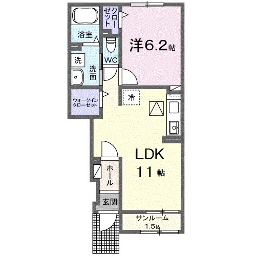グランディール・01020号室の間取り