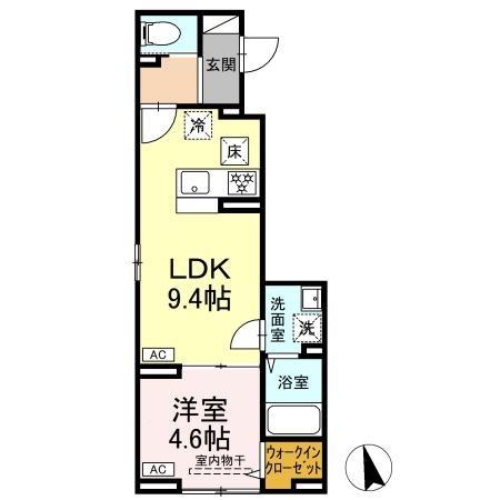 セレスティア青井・102号室の間取り