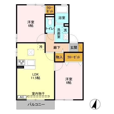 サンパーク　Ⅱ Ｂの間取り