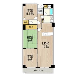 フェルザ南茨木(旧:ラルジュ・リュミエール)の間取り