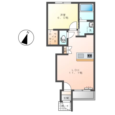 メゾン岩﨑の間取り