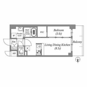 MAXIV CROS 江坂の間取り