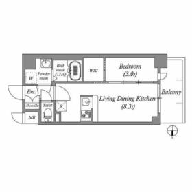 MAXIV CROS 江坂の間取り