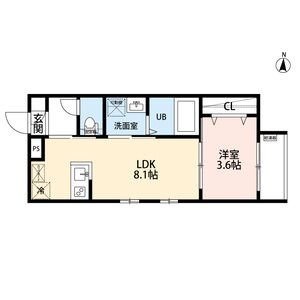 robot　home山王・103号室の間取り