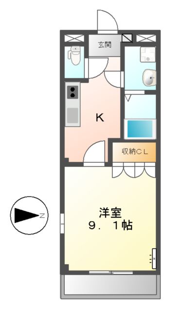 エルヴェ東小向Ⅱの間取り