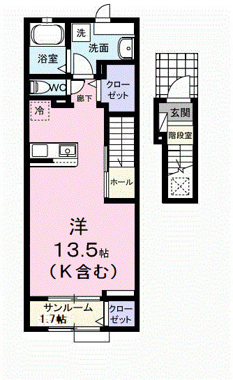 ガーデン ハウス イナバ Ⅱの間取り