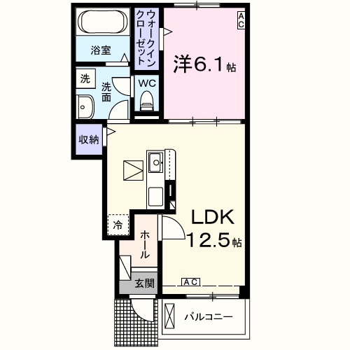 コンフォート新開・01030号室の間取り
