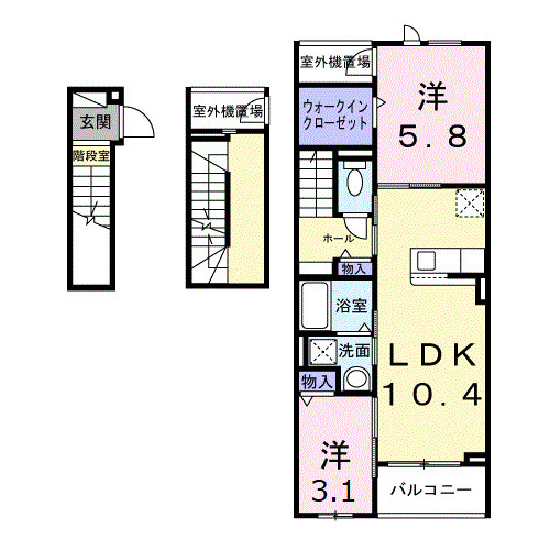 リガーレ　シダミ・03020号室の間取り