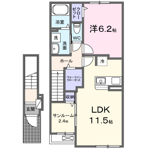 ノール　ペシェール・02050号室の間取り