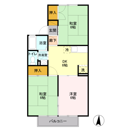 セジュール・砥上 Bの間取り
