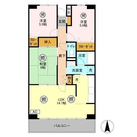 ルーチェ緑が丘Bの間取り