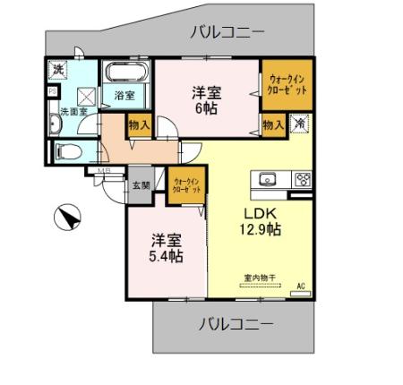 サニーヒルズ 泉大津 A棟の間取り