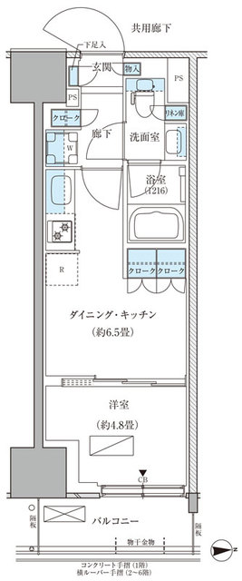 パークアクシス品川天王洲アイル・523号室の間取り