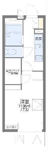 レオパレスセノーテ黒川の間取り