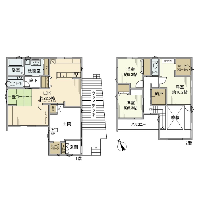 真伝町清水谷戸建の間取り