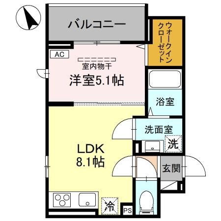 Ｄ-est・306号室の間取り