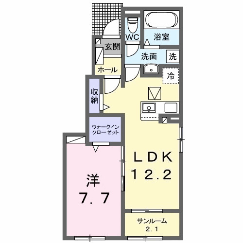 モンレーヴ・01010号室の間取り