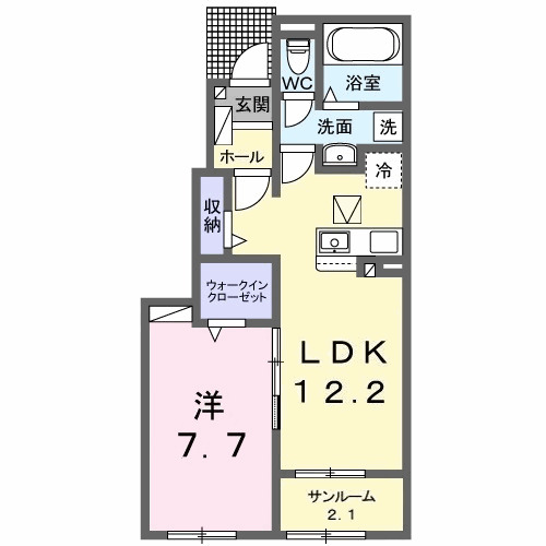 モンレーヴ・01020号室の間取り
