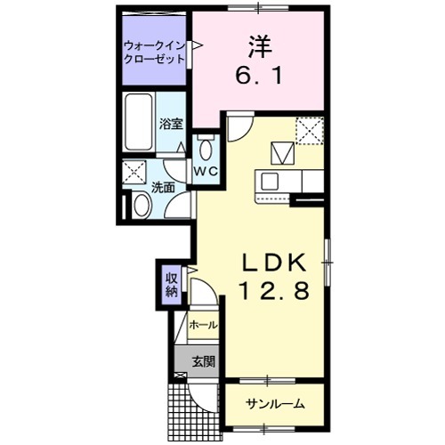 サンヴェール　Ａ・01040号室の間取り