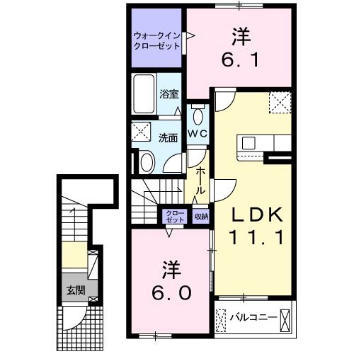 サンヴェール　Ａ・02030号室の間取り