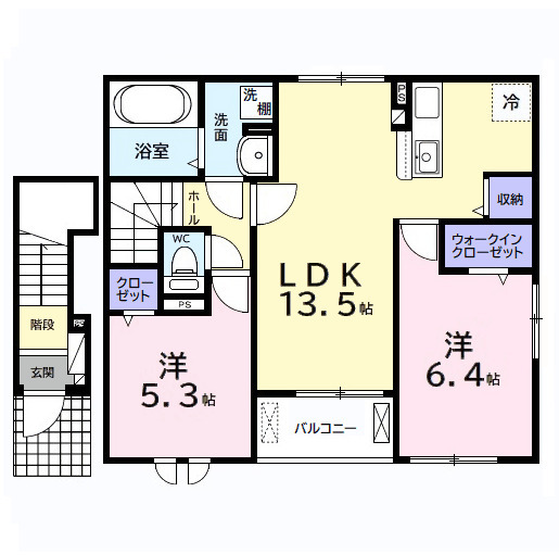 ラカーサフェリーチェセコンドの間取り