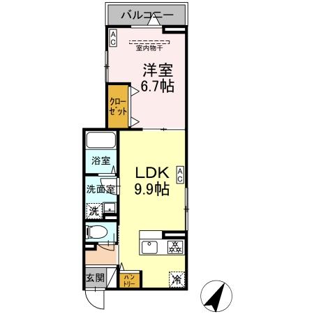 D′Bless港南中央・202号室の間取り