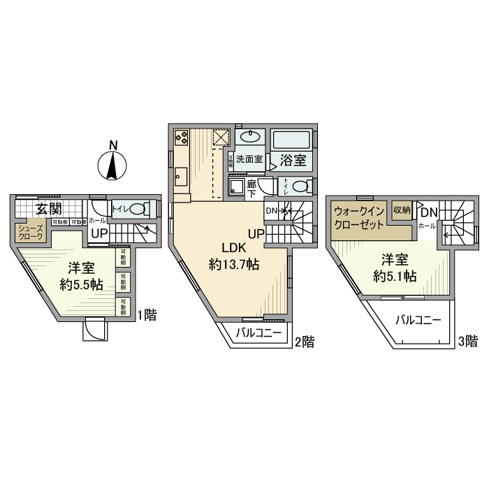 海神戸建・1号室の間取り