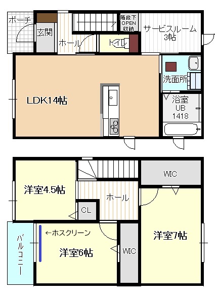 阿原八幡１０２－６ＫＯＤＡＴＥＸⅤ－Ｂ・1号室の間取り