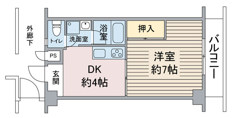 西日置マンションの間取り