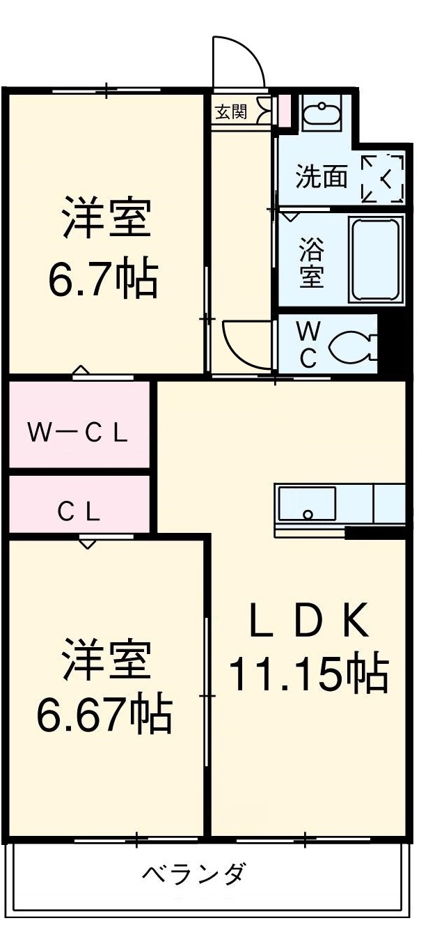 サンシャインユタカⅡの間取り