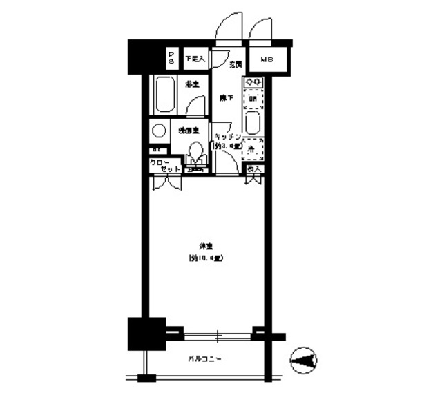パークキューブ神田・203号室の間取り