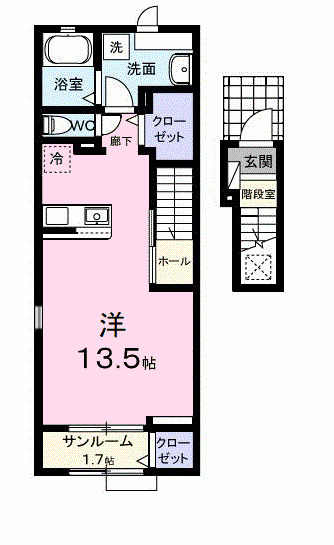 グリーンヒルズAの間取り