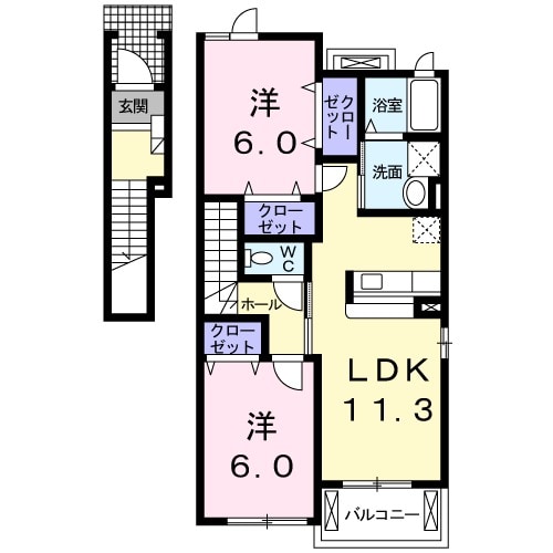 メゾン・ドゥ・アベェニールAの間取り