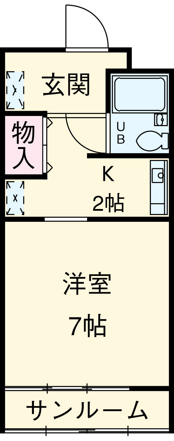 元魚ロイドアパート B棟の間取り