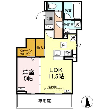 ルヴィータ矢田南・102号室の間取り