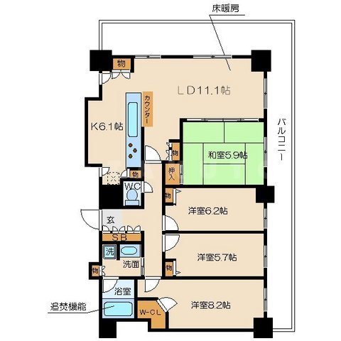 カスタリアタワー長堀橋の間取り