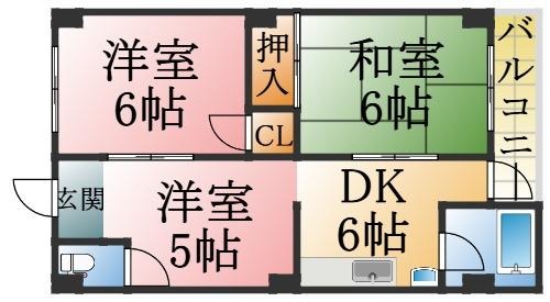 203号室の間取り
