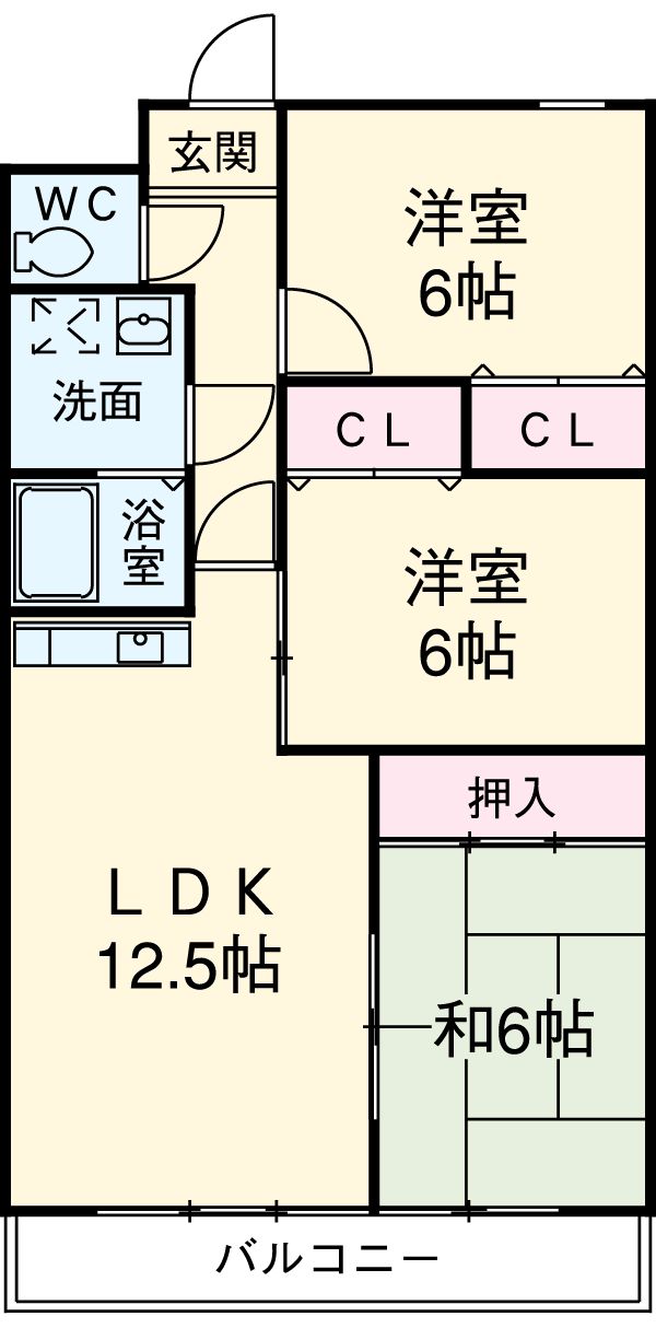 サンモール トミシン Ⅰの間取り