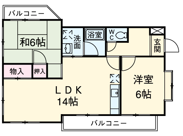 ヴィラ奥田第2ビルの間取り