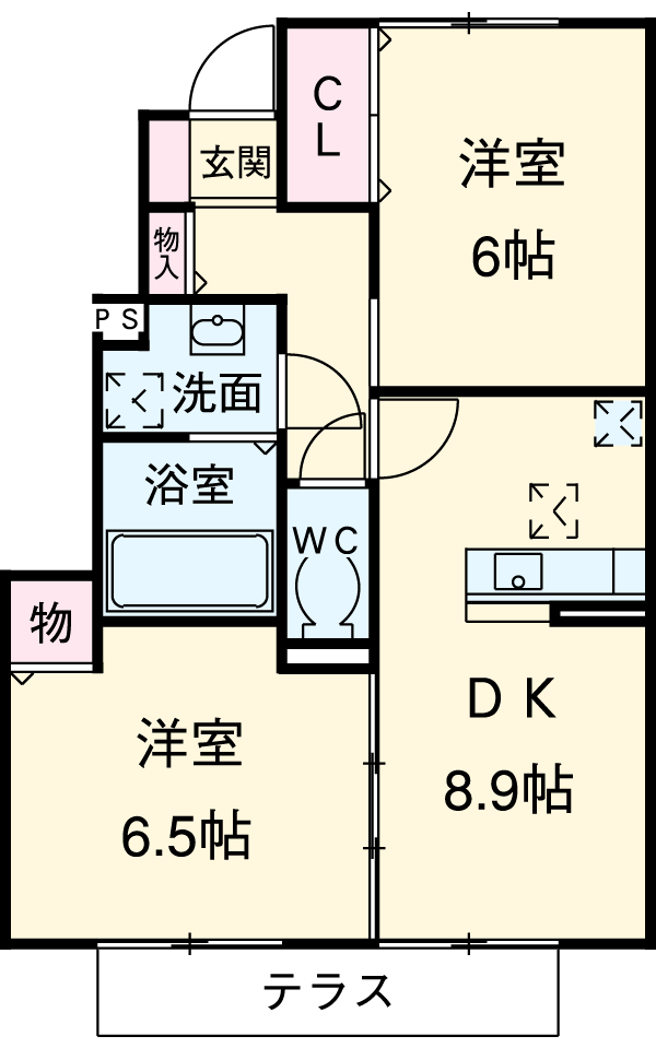 グレイス鶴が沢 A棟の間取り