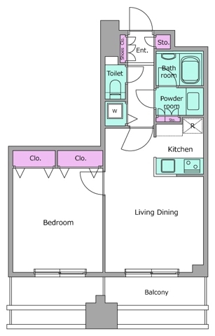 西麻布の完工年月（2004年7月）築の賃貸マンションの間取り