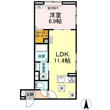 （仮称）D-ROOM大谷田3丁目PJ A棟・103号室の間取り