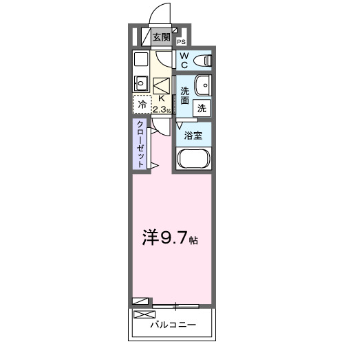 Ｗｅｓｔ　Ｐｒｉｍａｒｙ・01040号室の間取り