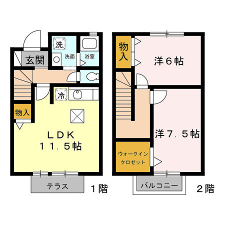 レジダンス富塚 Bの間取り