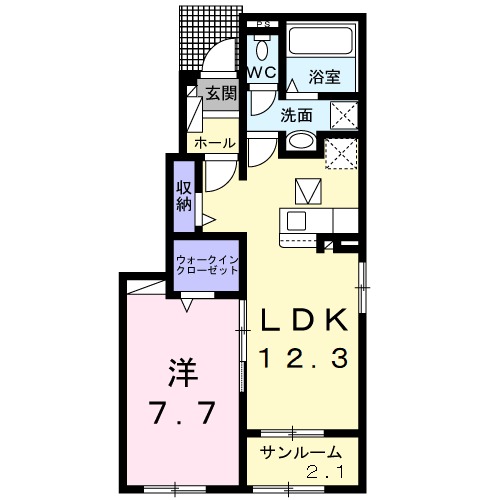 アルメリア・01010号室の間取り