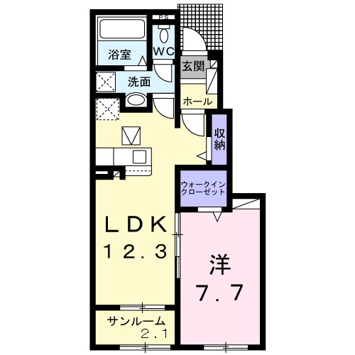 アルメリア・01030号室の間取り