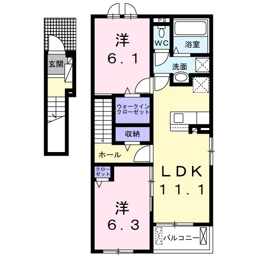 アルメリア・02010号室の間取り
