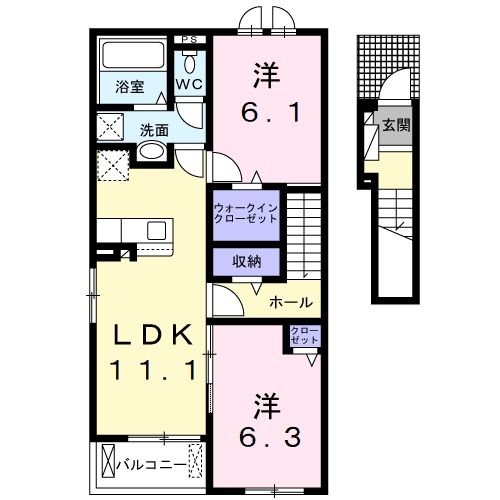 アルメリア・02040号室の間取り