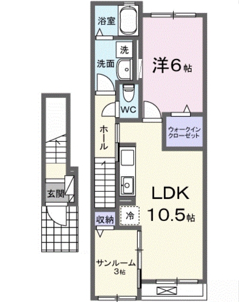 フラワー・02020号室の間取り