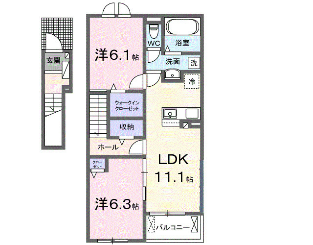 ロータスⅠ・02020号室の間取り